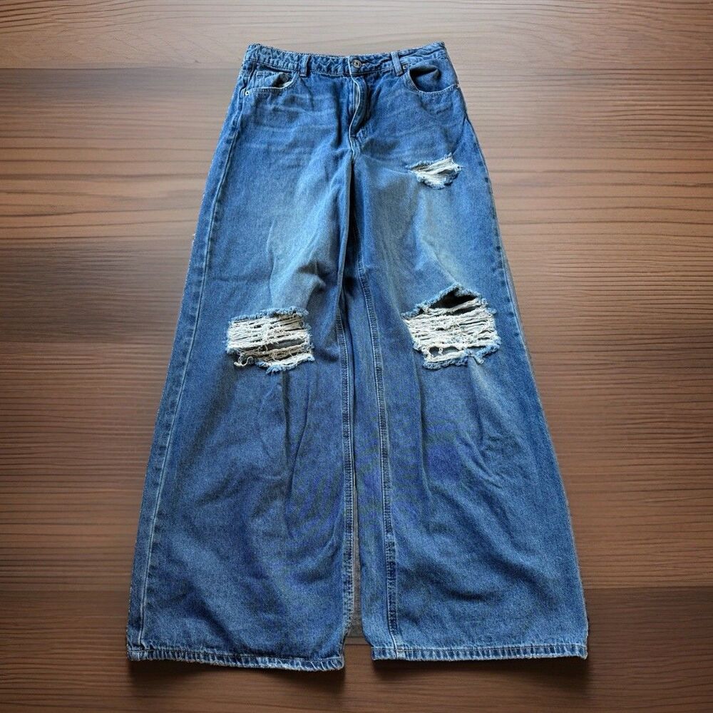 🔥 RARE- Baggy Loose Wide Leg Skater Girl Grunge Rave 90s Y2K JiNCO Style 30/30